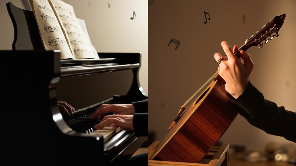 Comparaison des difficultés entre piano et guitare