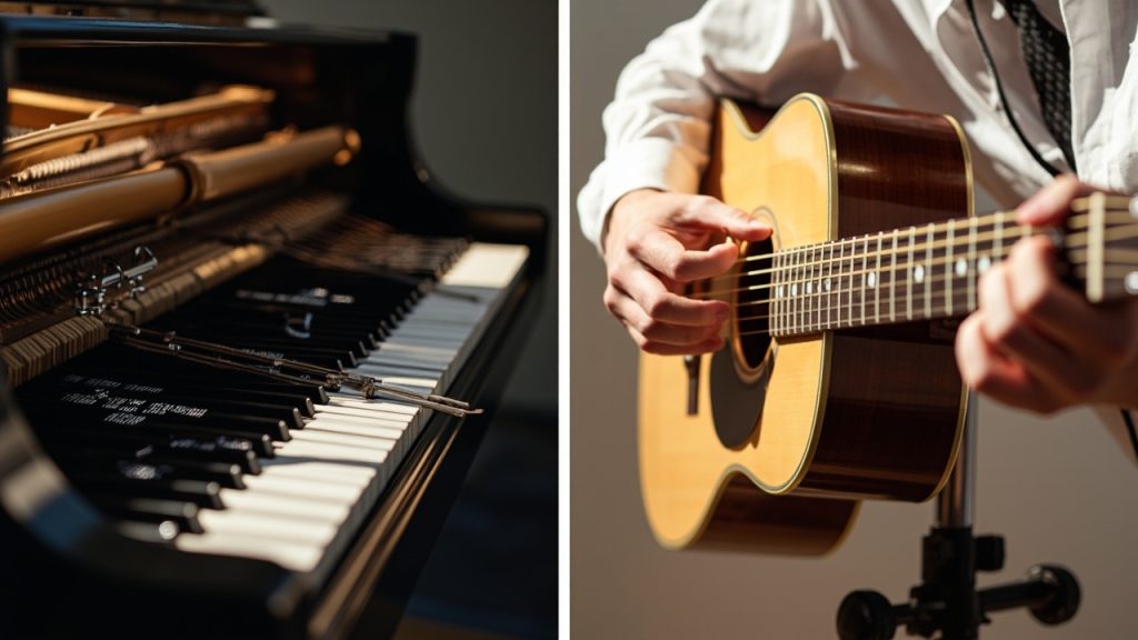 Comparaison des difficultés entre piano et guitare