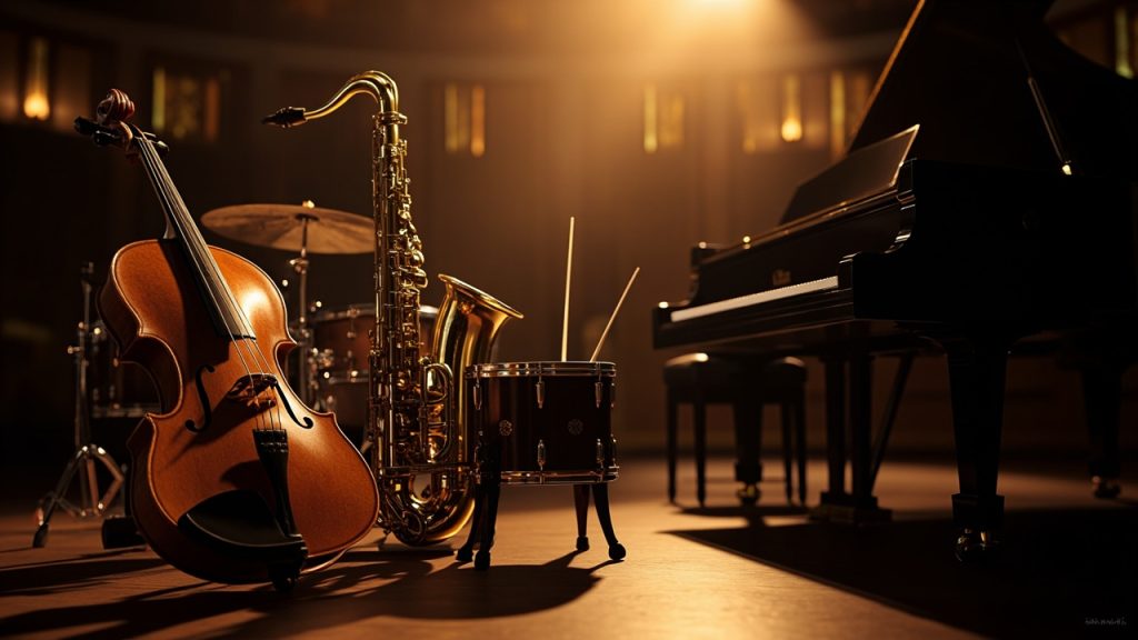 Quel est le plus beau instrument de musique : violon, saxophone, batterie, piano