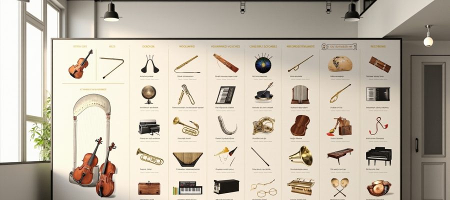 Quels sont les noms de tous les instruments de musique et leur classification ?