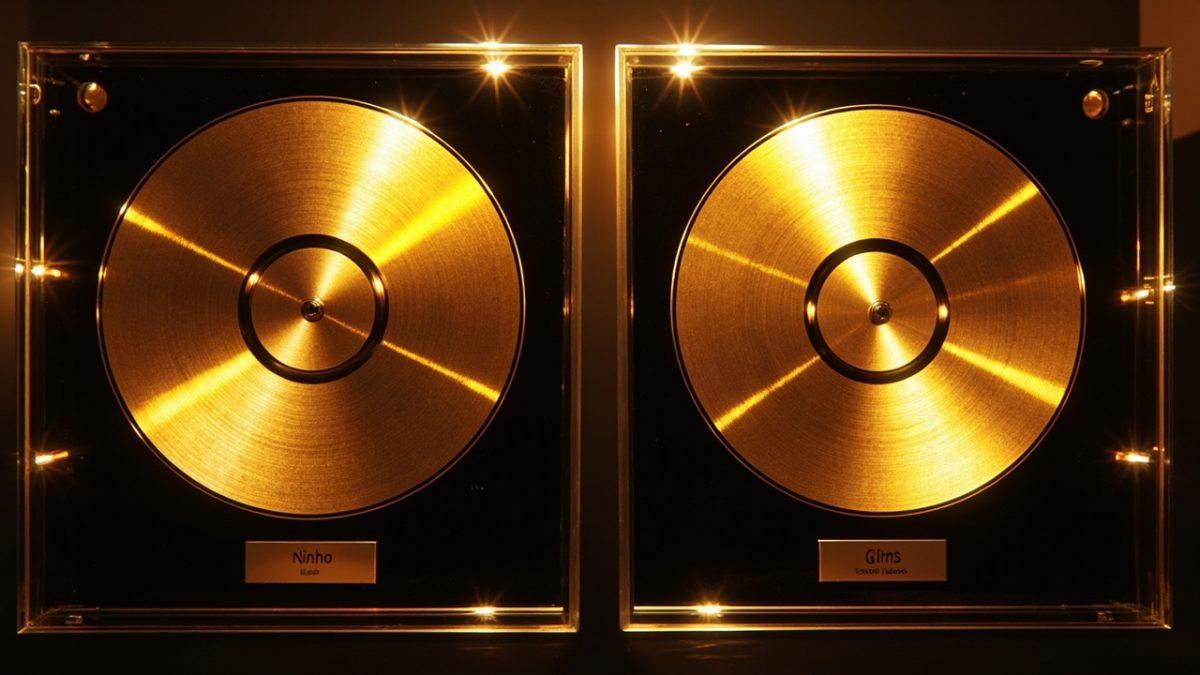 Comparatif des disques d'or entre Ninho et Gims dans le rap français