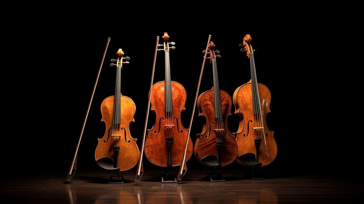 Les quatre principaux instruments à cordes de l'orchestre symphonique