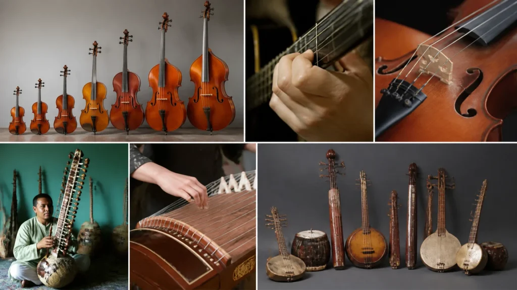 Stringed musical instruments: families, how they work and examples from around the world